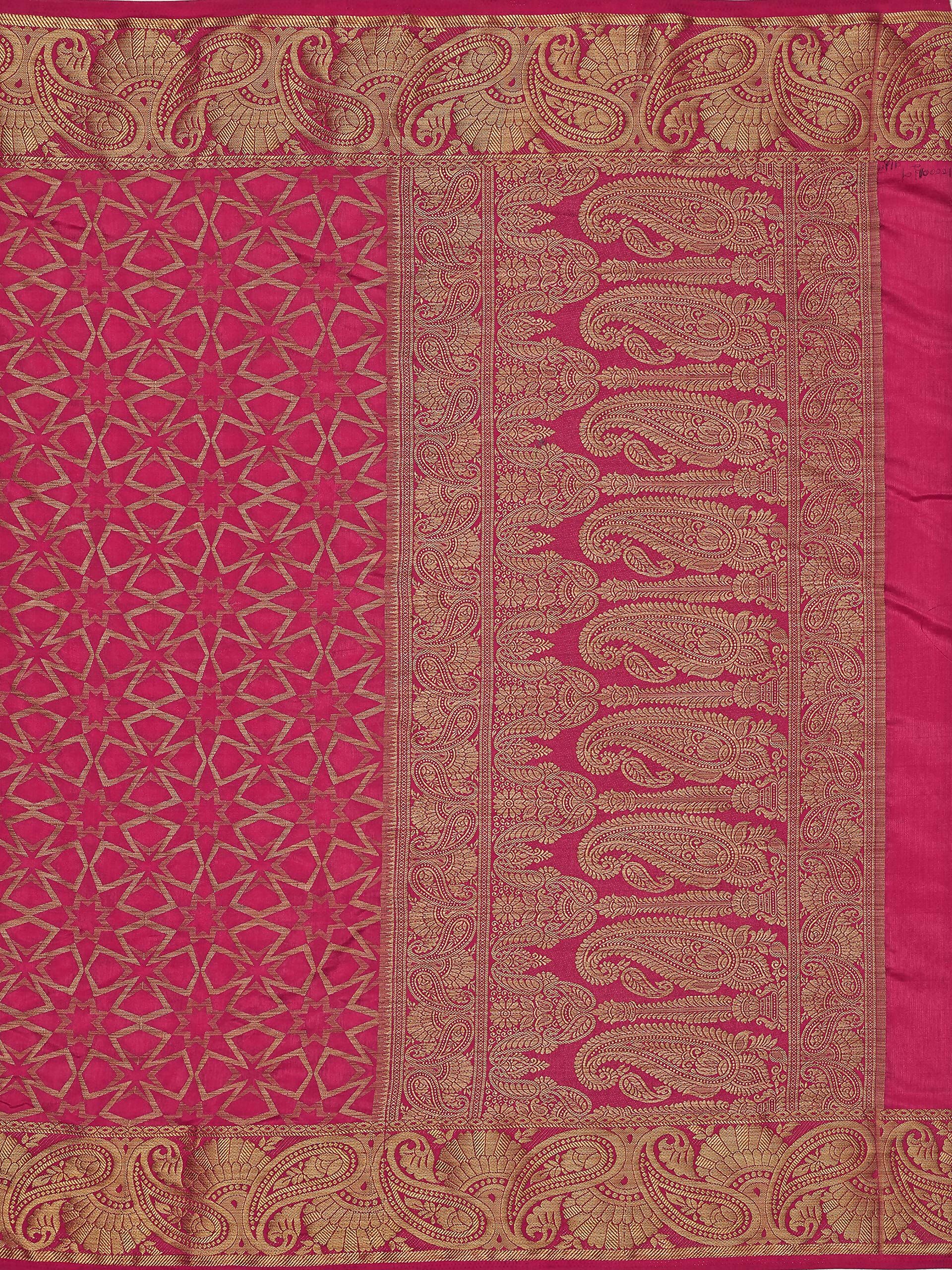 Mimosa Women's Pink Patola Art Silk Saree | Grocsy
