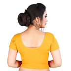 Vamika Mustard Lycra Plain Blouse | Grocsy