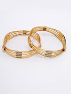 NVR Women Set of 2 Gold-Polished Kundan Studded Bangles
