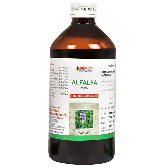 Bakson's Homeopathy Alfalfa Tonic Sugar Free | Grocsy