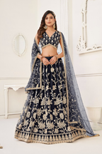 Eilara Women'S Black Butterfly Net With Sequins And Embroidery Work Lehenga Choli For Wedding | Grocsy