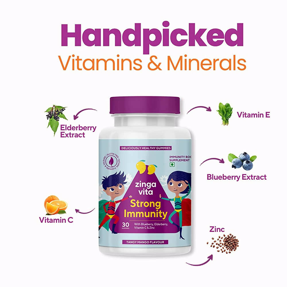 Zingavita Strong Immunity Gummies (Tangy Mango Flavor) | Grocsy