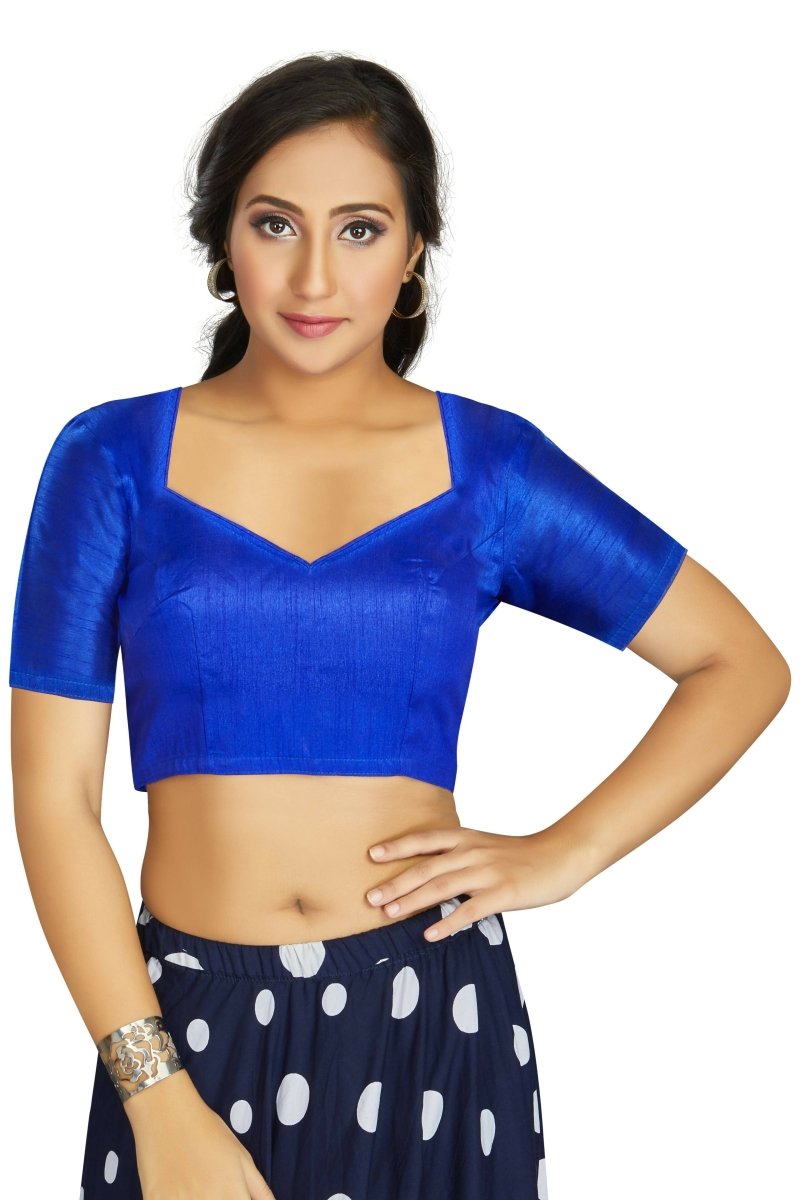 Aastha Fashion Women's Blue Art Silk Designer Traditional Readymade Blouse | Grocsy