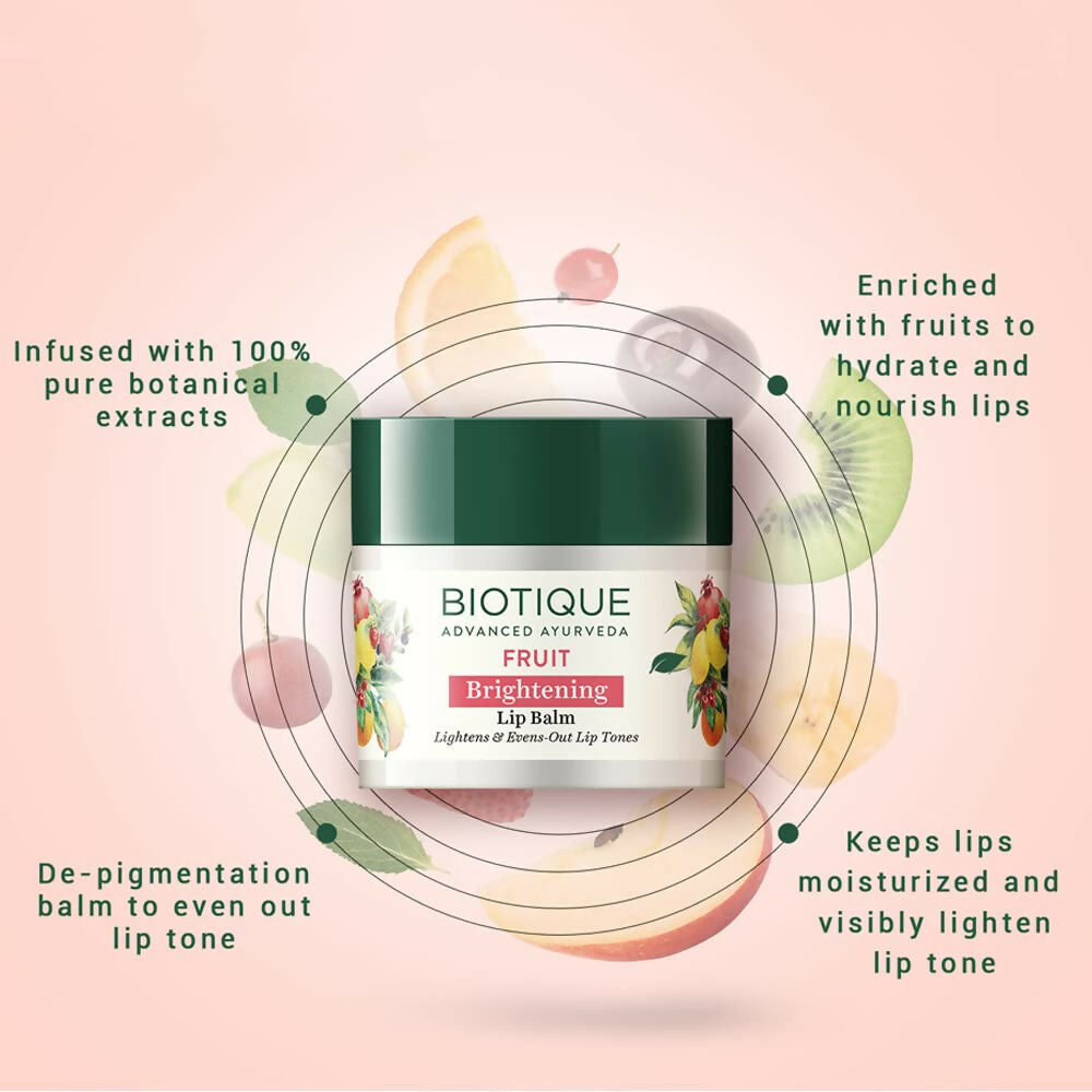 Biotique Fruit Whitening/Brightening Lip Balm | Grocsy