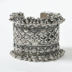 Mominos Fashion Joharkamal Oxidised Silver-Plated Ghungroo Handcraft Bracelet - Design 023