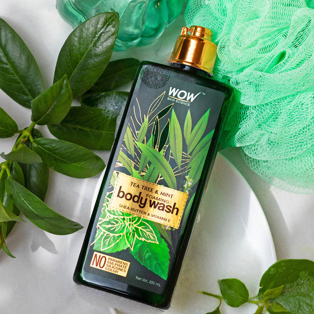 Wow Skin Science Tea Tree & Mint Foaming Body Wash | Grocsy