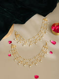 Ruby Raang Gold Pearl Ear Chains (set of 2) | Grocsy