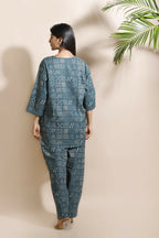 Breathables Abstract Green Cotton Kurta & Pant Co-Ord Set | Grocsy