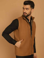 Even Apparels Pure Wool Nehru Jacket - Beige | Grocsy