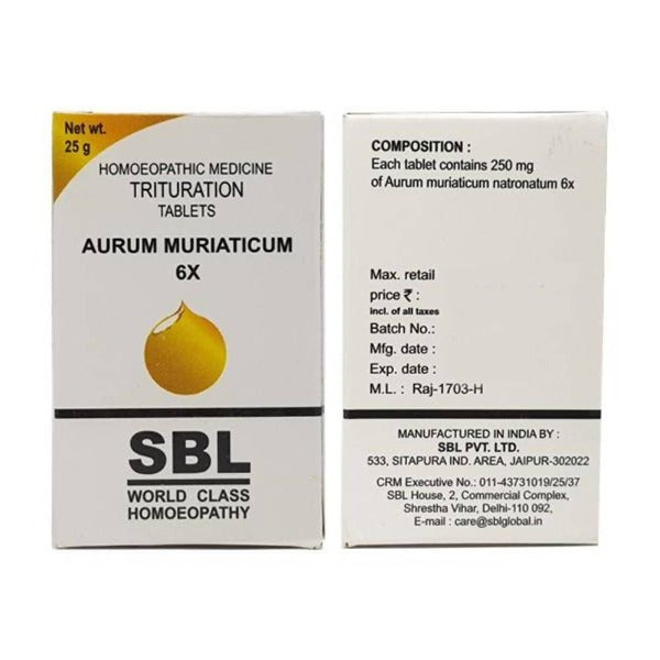SBL Homeopathy Aurum Muriaticum Natronatum Trituration Tablet | Grocsy