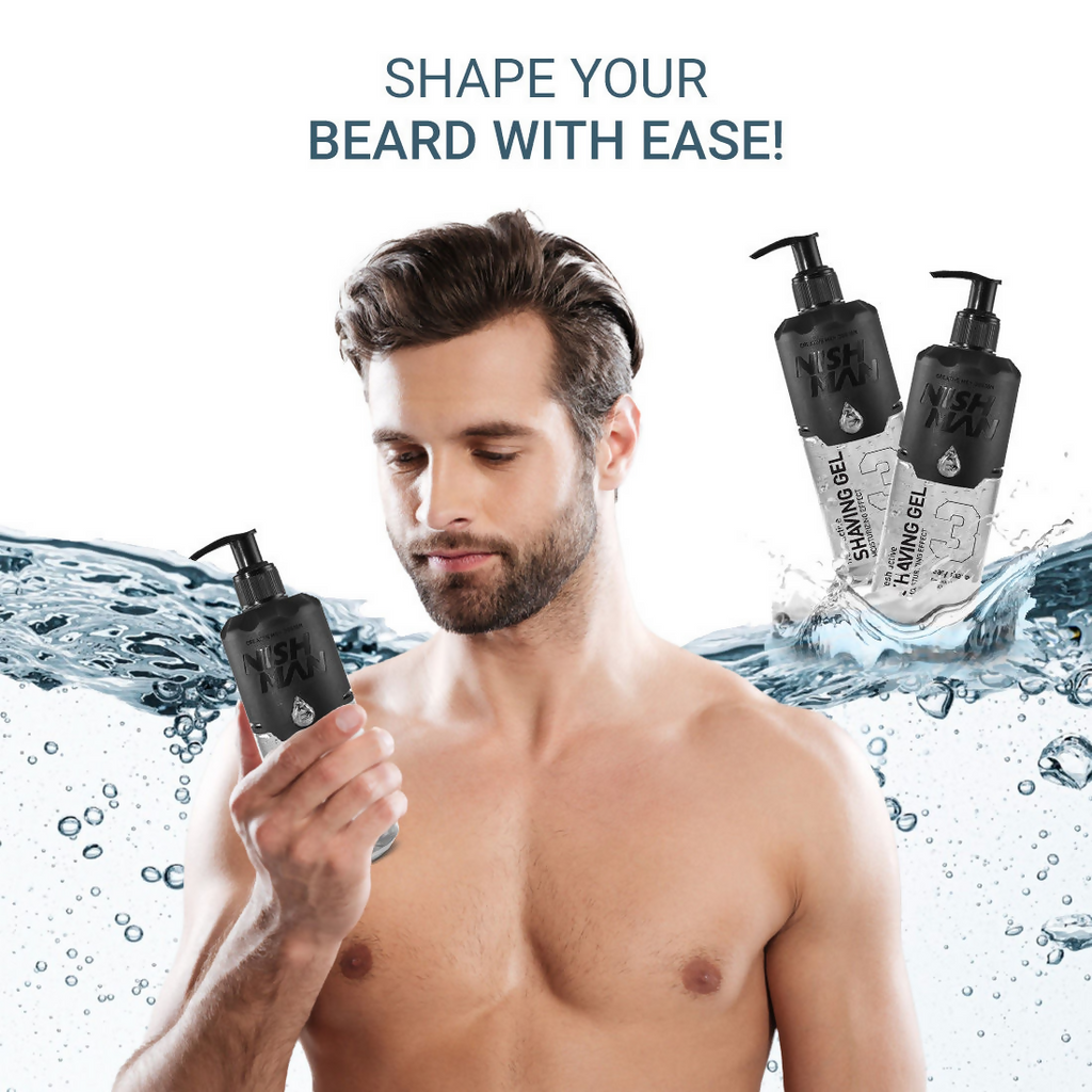 NishMan Fresh Active Easy Shave Shaving Gel Moisturizing Effect | Grocsy