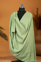 Weaving Mystery Handloom Pashmina Shawl-Kaani Zari - Pista | Grocsy