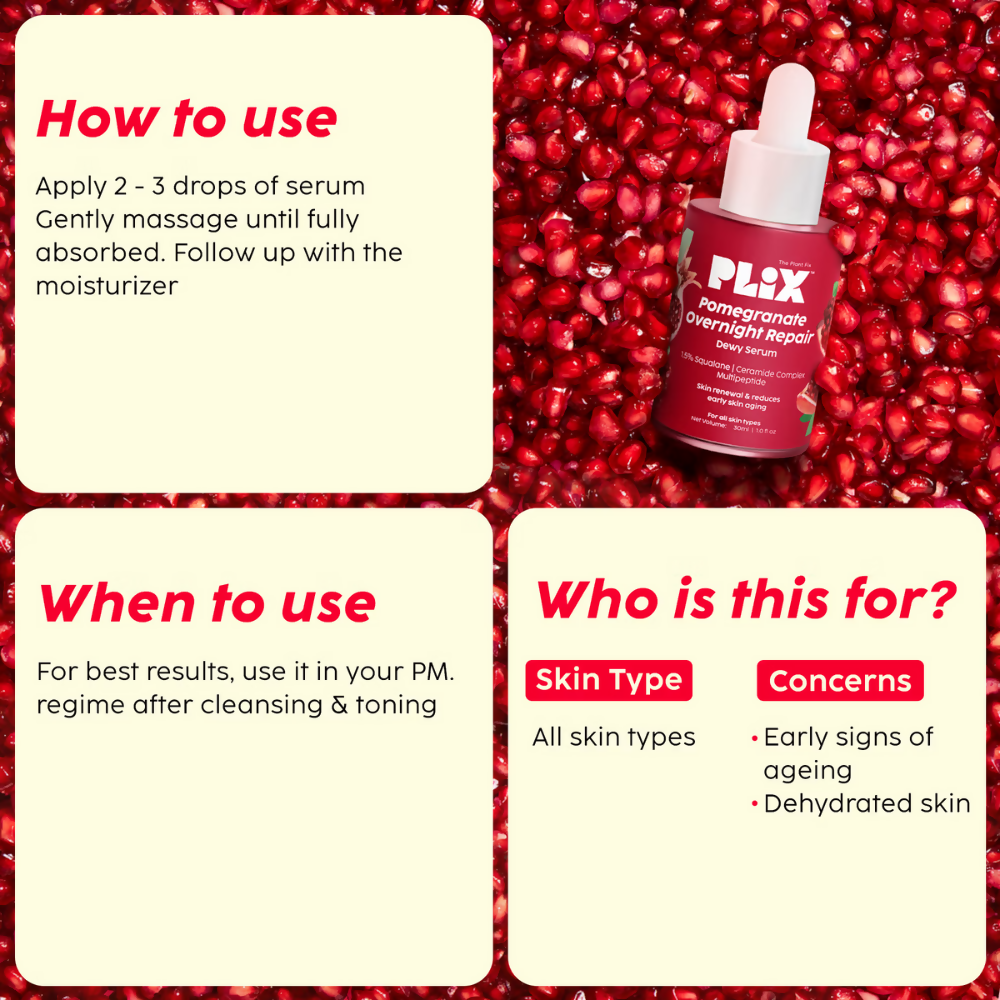 PLIX The Plant Fix 0.6% Retinol Dewy Serum, Anti Ageing Night Cream & Vitamin C Face Wash Cleanser | Grocsy
