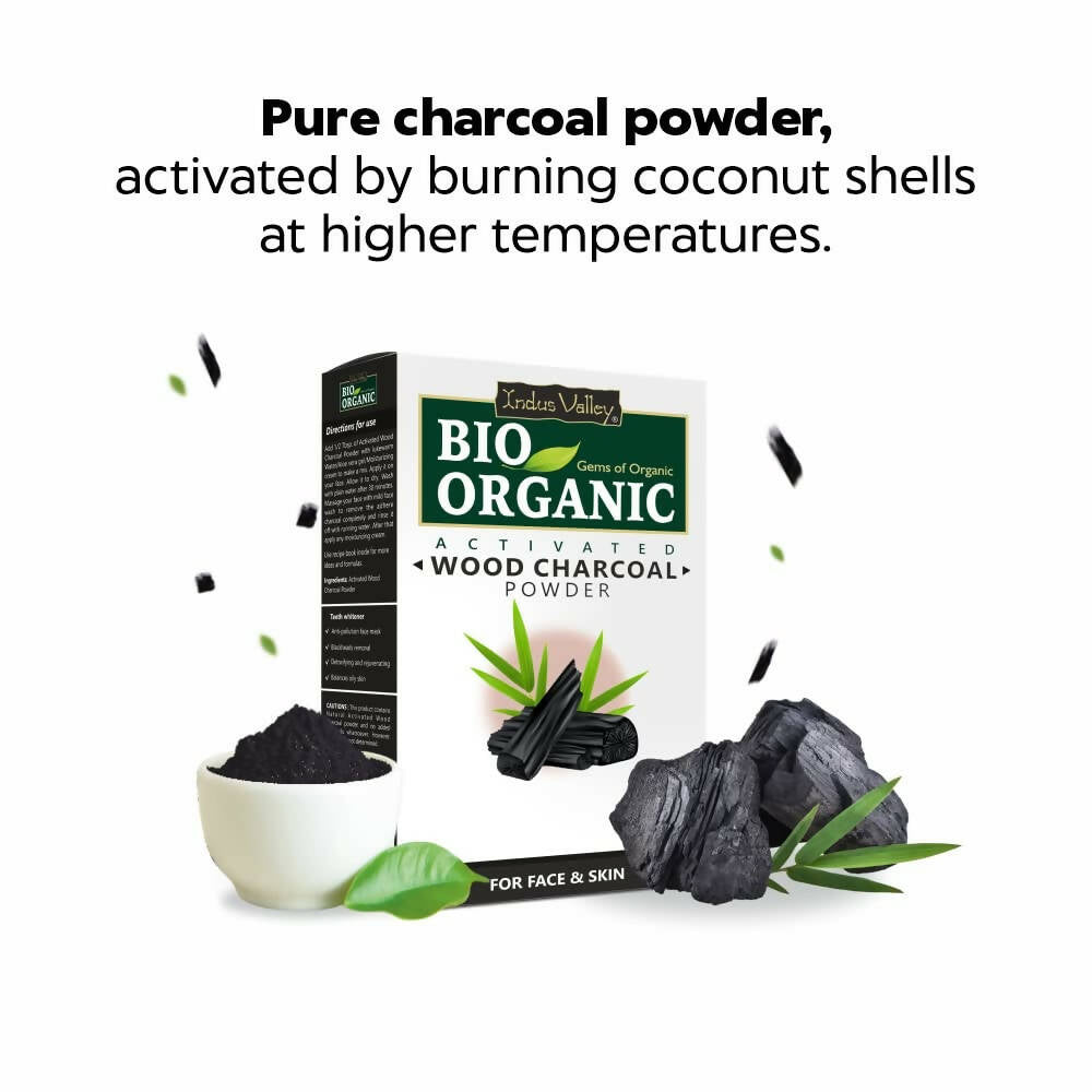 Indus Valley Bio Organic Activated Wood Charcoal Powder | Grocsy