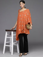 Ahalyaa Women's Traditional wear Tunic - Orange | Grocsy