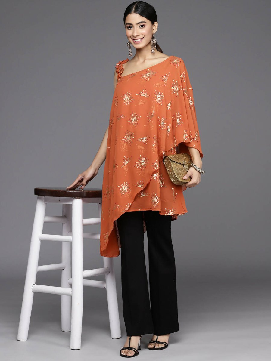Ahalyaa Women's Traditional wear Tunic - Orange | Grocsy
