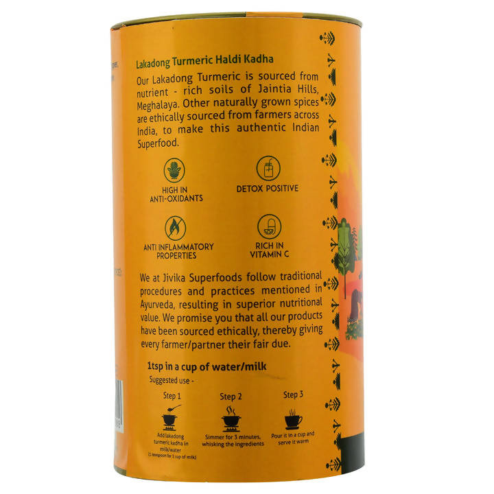 Jivika Naturals Lakadong Turmeric Haldi Kadha Latte Spice Mix | Grocsy