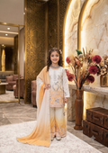 Evanik Yellow Designer Party Wear Heavy Natural Crepe Kids Top Palazzo & Dupatta Set | Grocsy