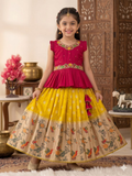 Evanik Red Soft Khadi Georgette With Beutifull Handwork Kids Lehenga Choli | Grocsy