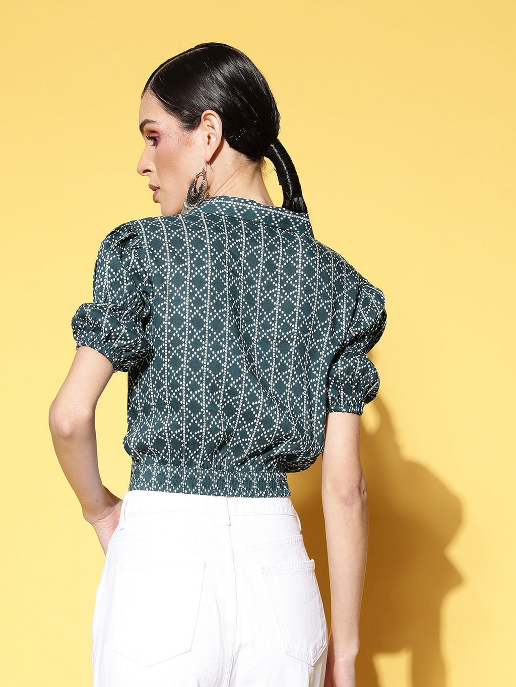 Yufta Geometric Crop Top | Grocsy