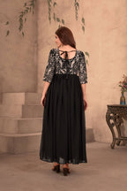 Lehenga Mart Elegance black embroidery gown with pant and dupatta for Girls | Grocsy
