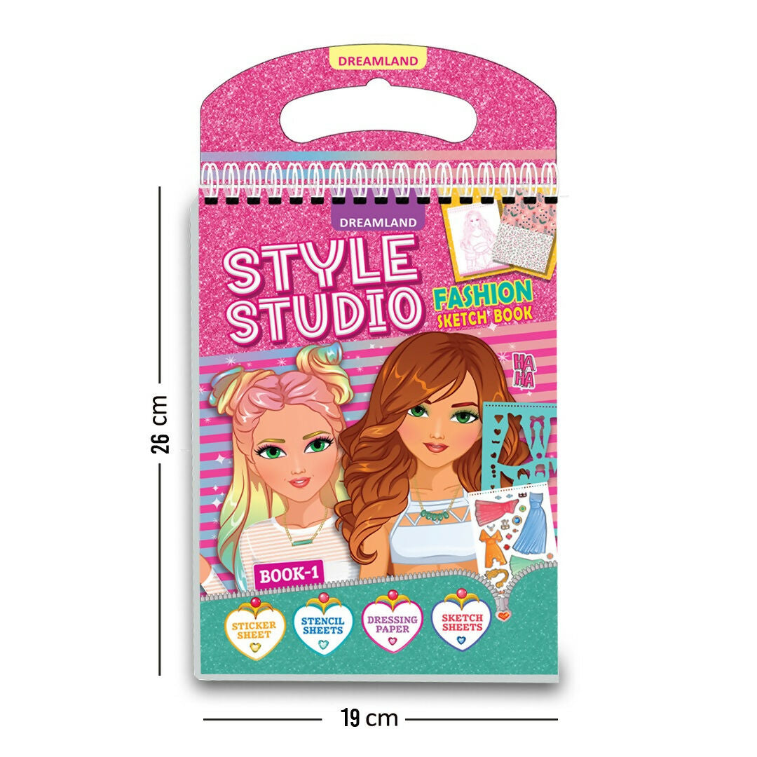 Dreamland Publications Style Studio Fashion Sketch Activity Book 1 for Girls Age 4-8 years | Grocsy