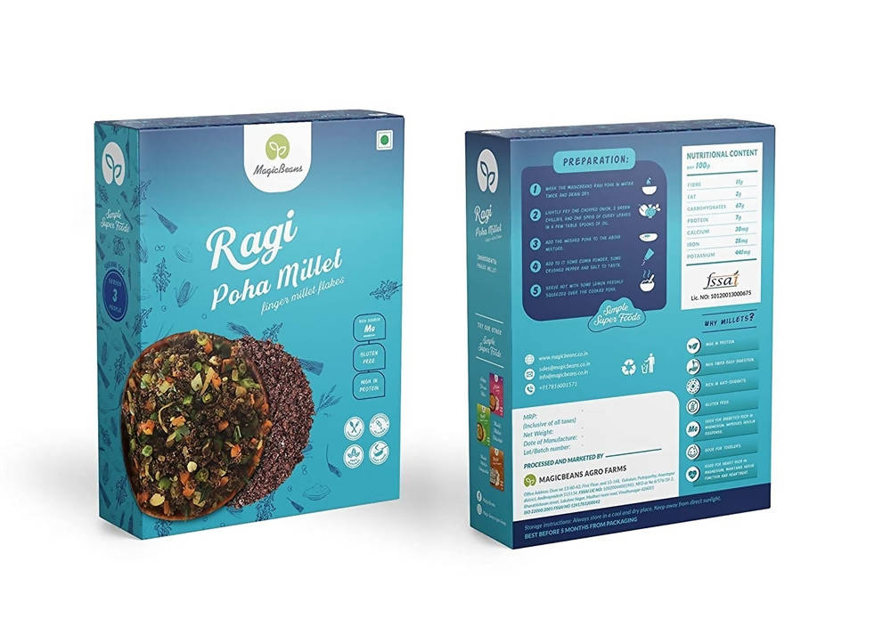 Magicbeans Ragi Poha Millet (Finger Millet Flakes) | Grocsy