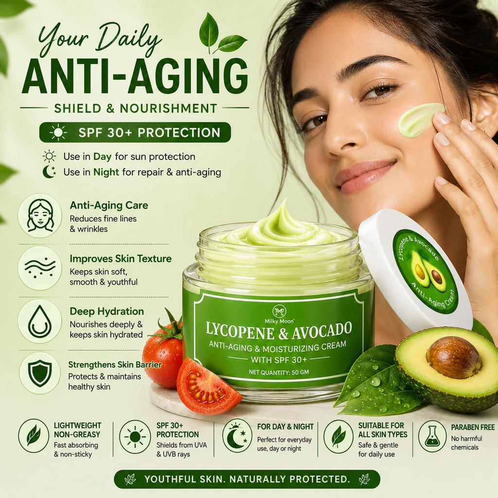Milky Moon Lycopene & Avocado Anti-Aging & Moisturizing Cream with SPF 30 | Grocsy