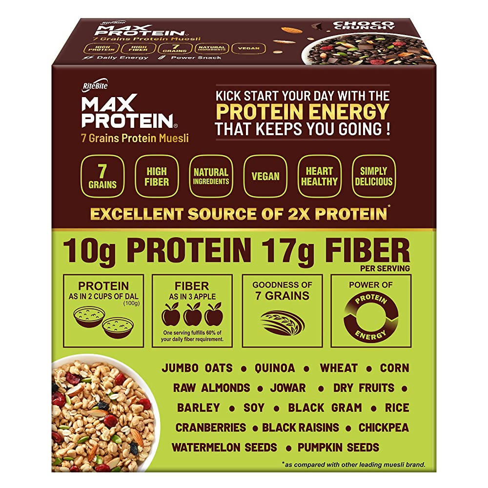 RiteBite Max Protein Muesli Munchies Nuts & Seeds | Grocsy