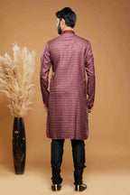 Raivat Ethnic Art Silk Digital Print Pintux Work Kurta Pajama In Maroon Colour | Grocsy