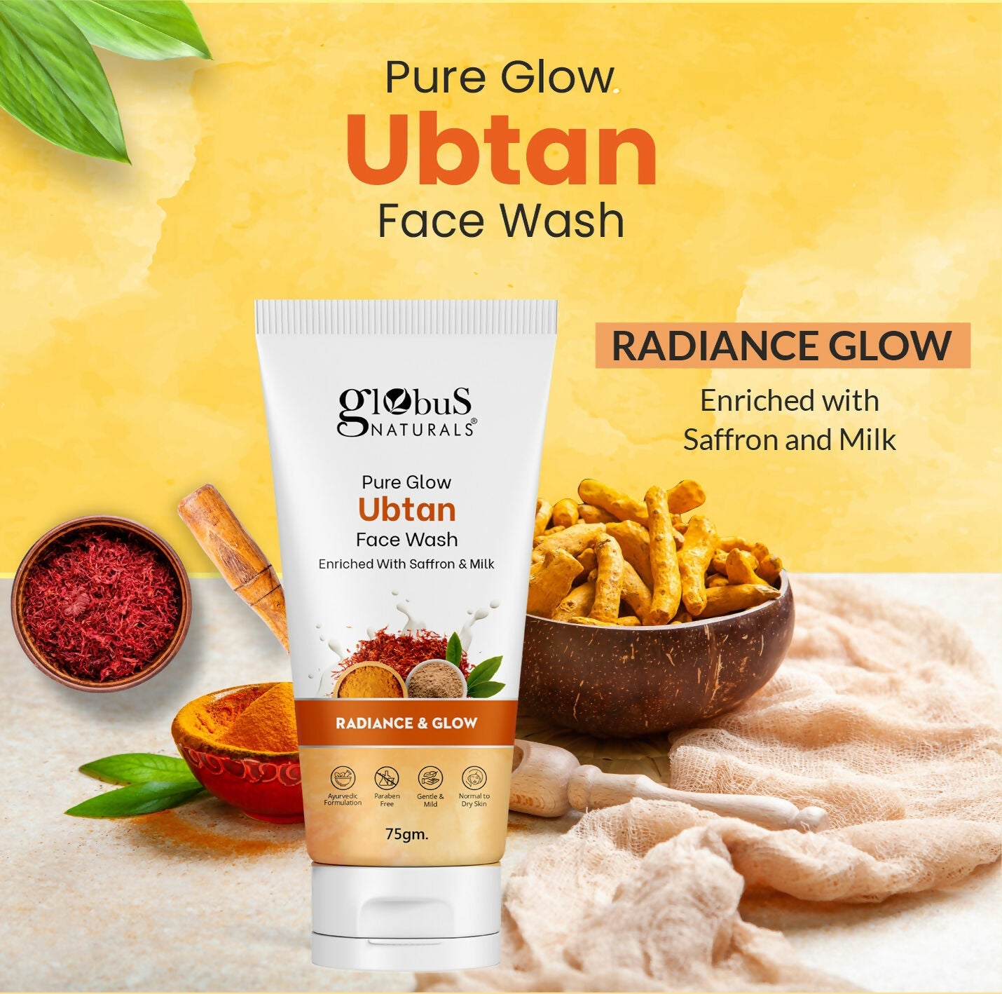 Globus Naturals Pure Glow Ubtan Face Wash | Grocsy