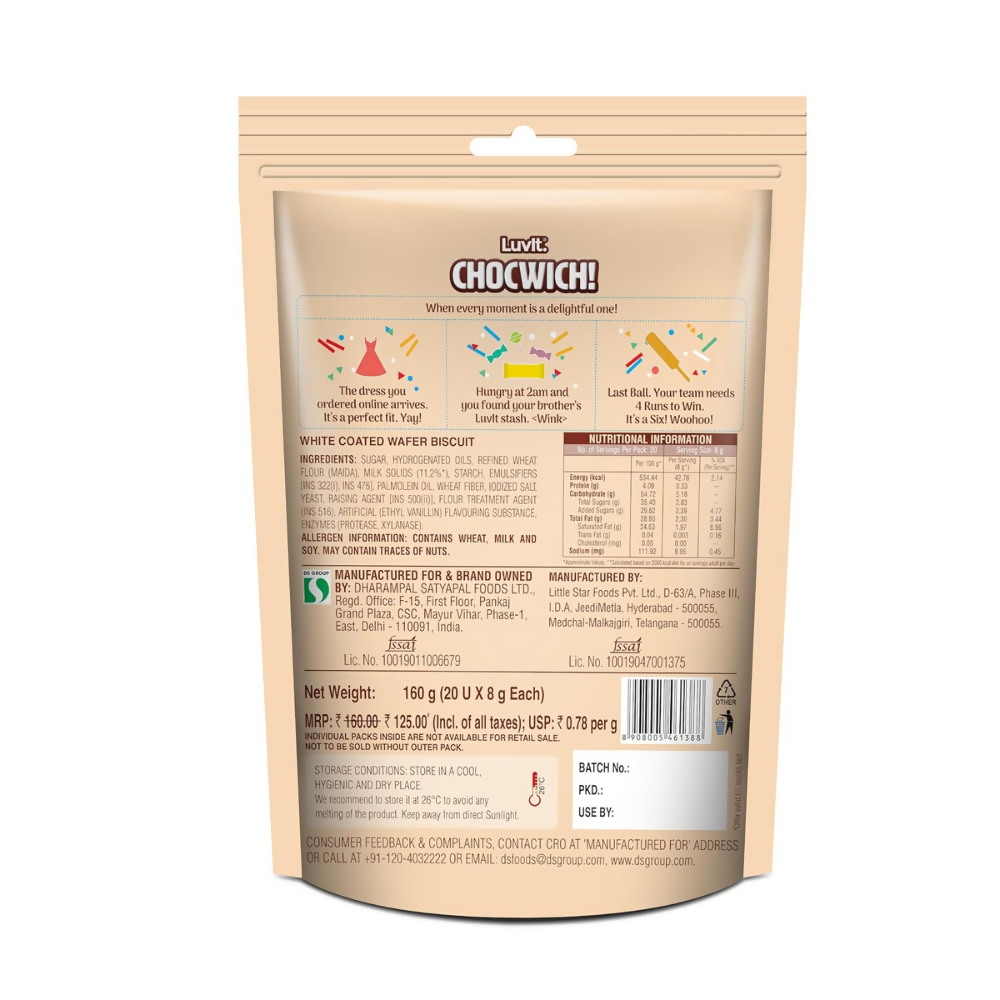 LuvIt. Chocwich White Wafer Chocolates | Grocsy