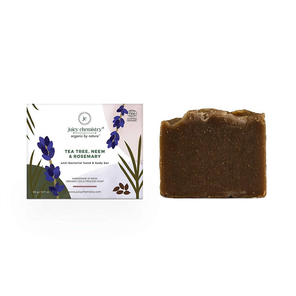 Juicy Chemistry Tea Tree, Neem & Rosemary for Anti-Bacterial Hand & Body Bar | Grocsy