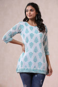 Juniper Women Bluemulti Georgette Printed Straight Tunic | Grocsy