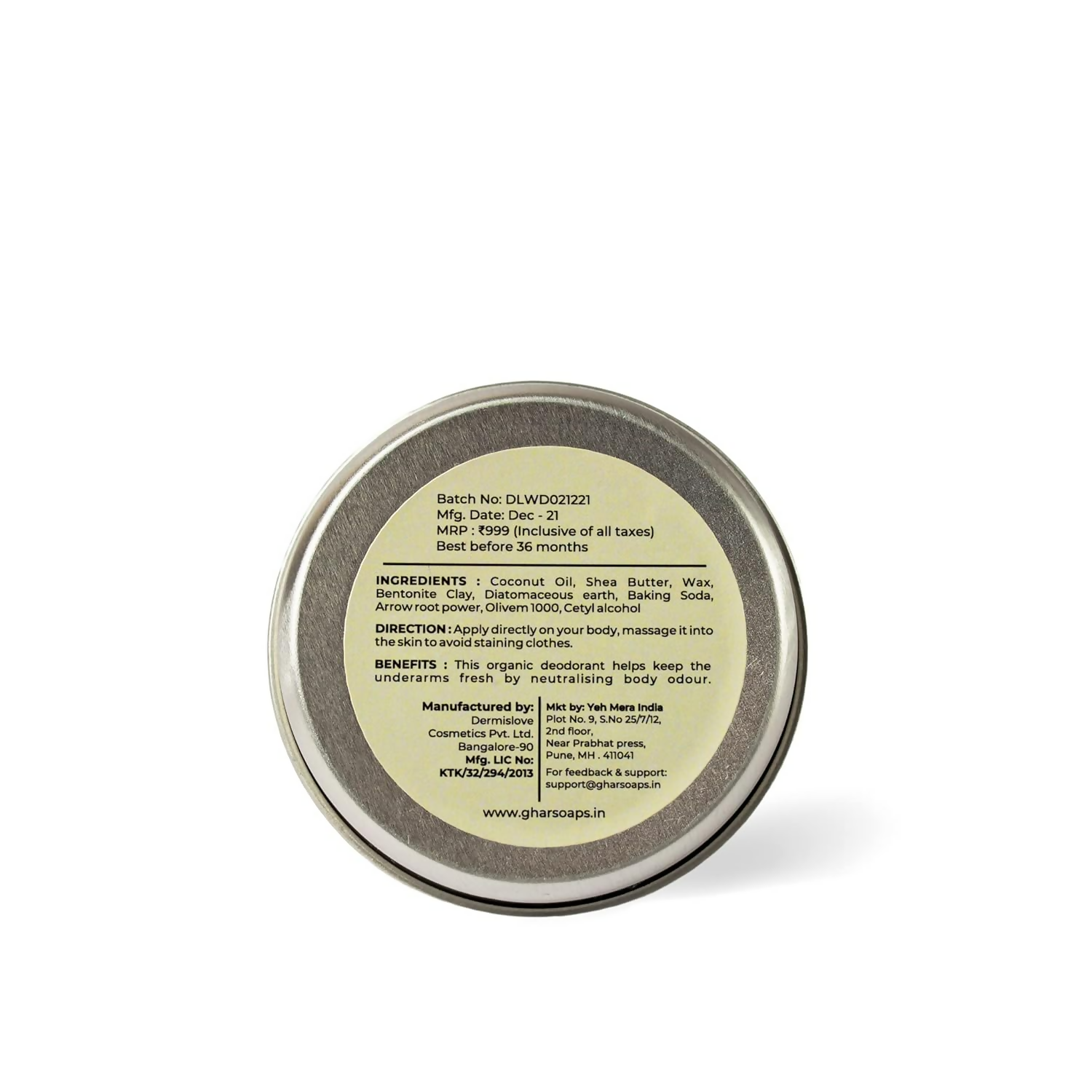Ghar Soaps Organic Deodorant For Women And Men (Strawberry) | Grocsy