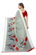 Vamika Sea Green Linen Satin Patta Saree (VANI GREEN) | Grocsy
