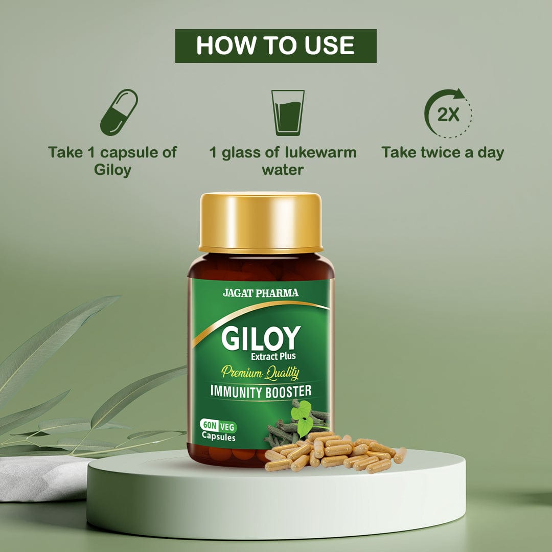 Jagat Pharma Giloy Extract Plus Capsule | Immunity Booster | Grocsy