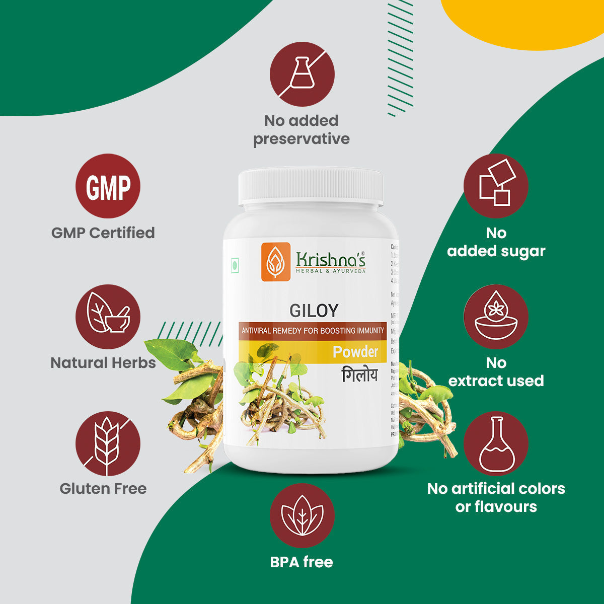 Krishna'S Herbal & Ayurveda Giloy Powder | Grocsy