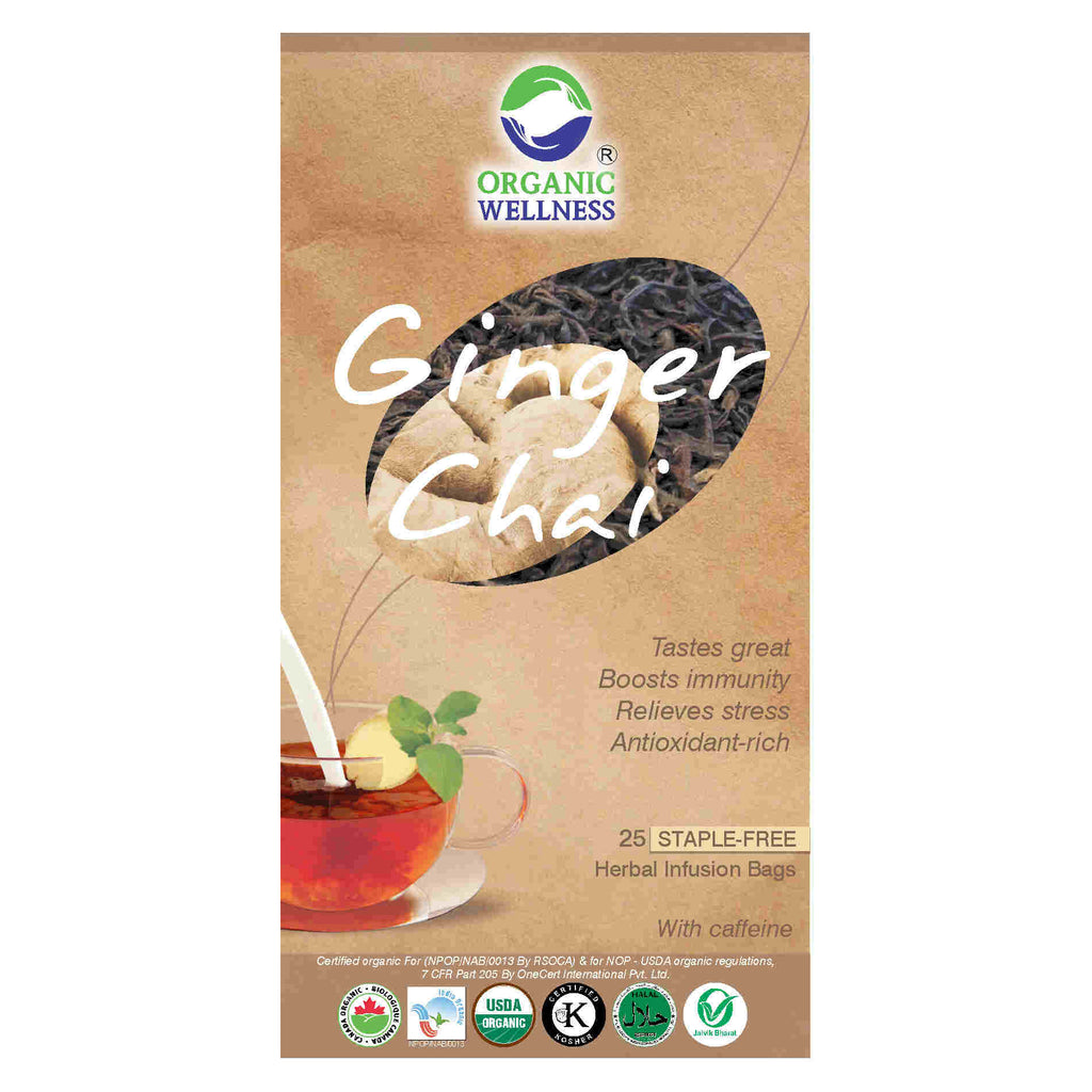 Organic Wellness Ginger Chai Teabags | Grocsy