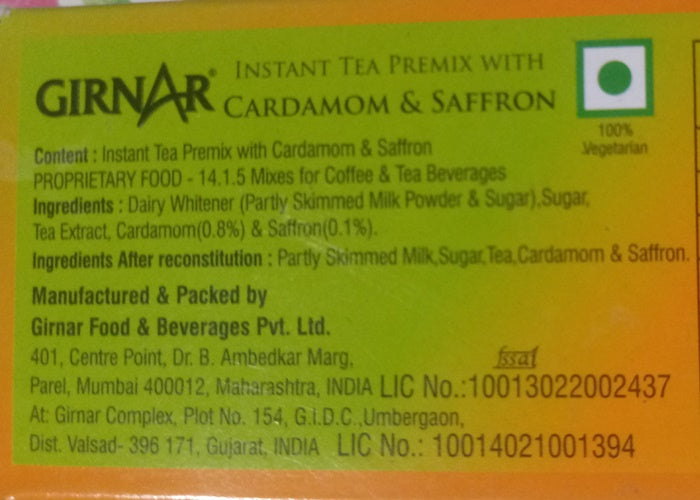 Girnar Cardamom - Saffron Chai | Grocsy