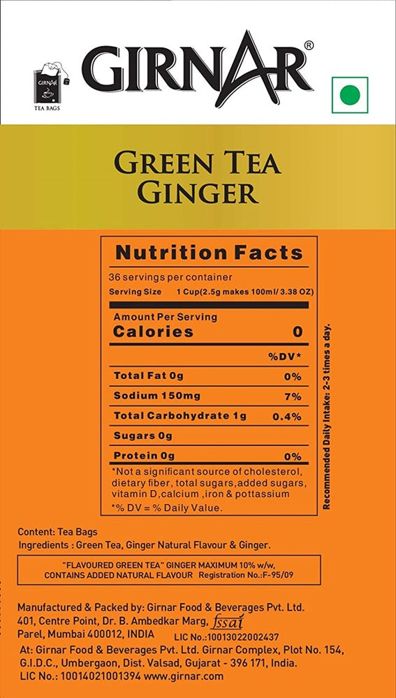 Girnar Green Tea Ginger | Grocsy