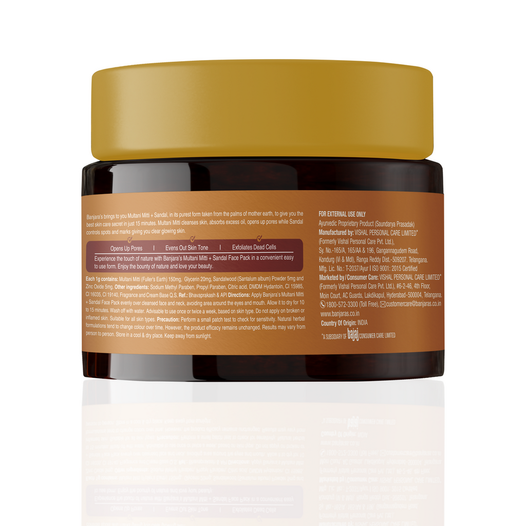 Banjara's Multani Mitti Sandal Face Pack | Grocsy