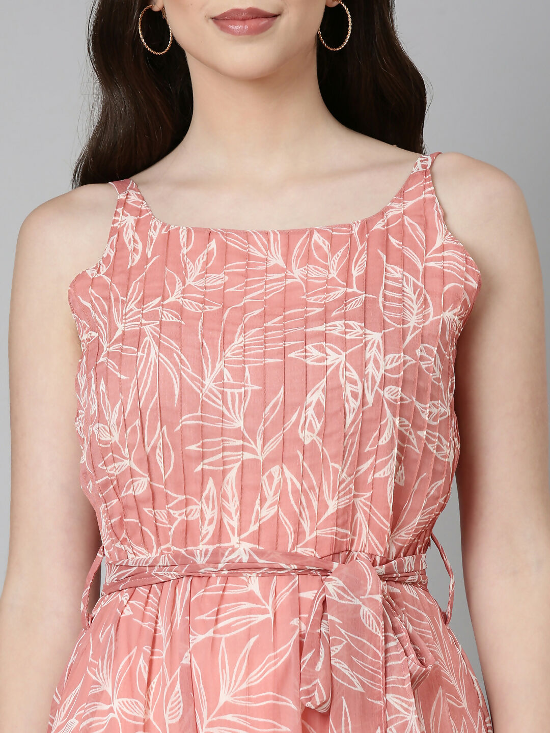 Souchii Peach Floral Fit & Flare Maxi | Grocsy