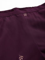Ahalyaa Women's Traditional Wear Co-ords - Burgundy | Grocsy