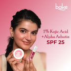 Bake 1% Kojic Acid Beetroot Tinted Lip Balm Oil for Dark & Pigmented Lips with SPF 25 & Alpha Arbutin | Grocsy