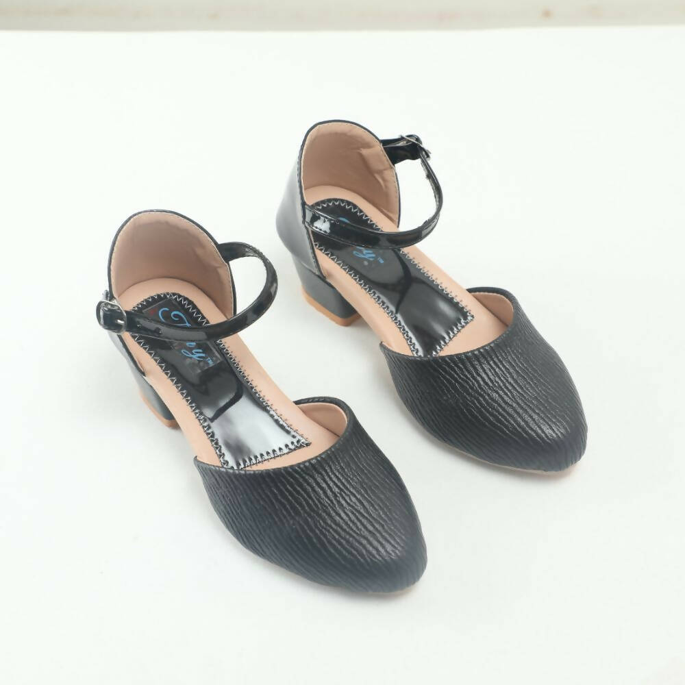 Tiny Bugs Girls Party Wear Ballerinas Heels - Black | Grocsy