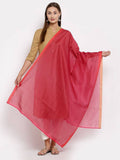 Myshka Women's Red Cotton Solid Casual Dupatta | Grocsy