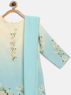 Ahalyaa Multi Crepe Printed Kids Kurta Sharara Sets With Dupatta For Girls | Grocsy