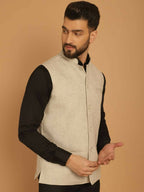 Even Apparels Pure Wool Nehru Jacket - Off White | Grocsy