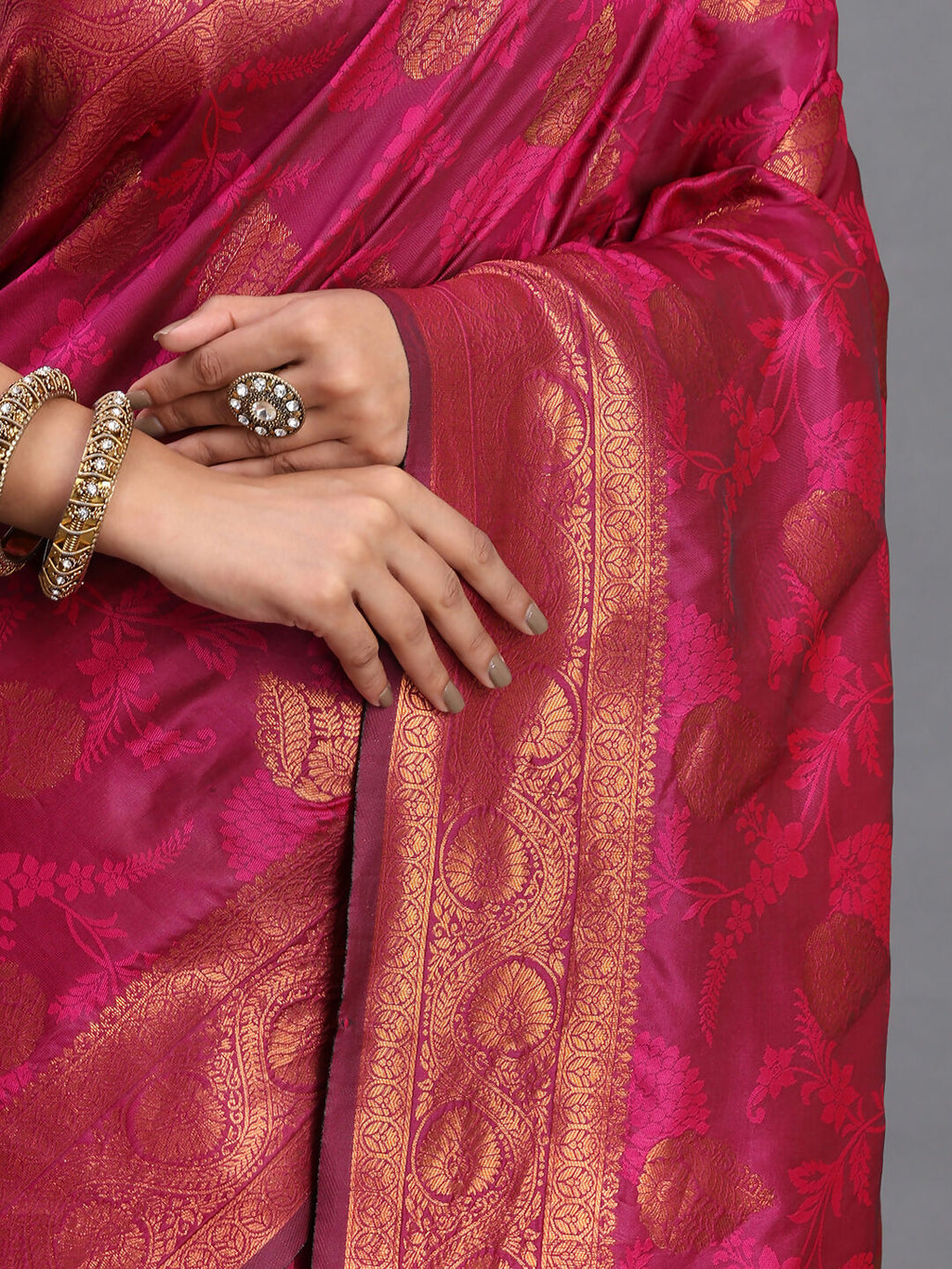 Shree Shyam Fashion Silk Pink Saree | Grocsy